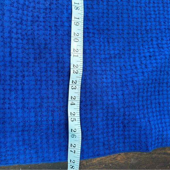 NWT Roland Mouret Electric Blue Stretch Boucle Check Middlesmoor Crepe Top Sz 4 - Picture 11 of 12